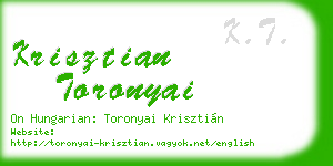 krisztian toronyai business card